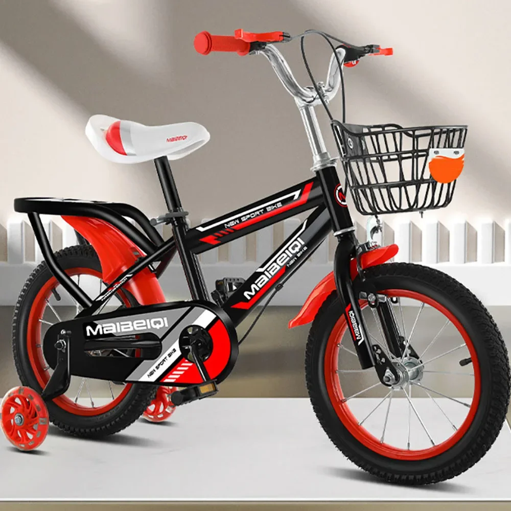 12 Inch Children Bicycle Children Bicycle Thickened Tires Anti Slip Wear Rear Brake Fully Closed Chain Cover 360 Degree