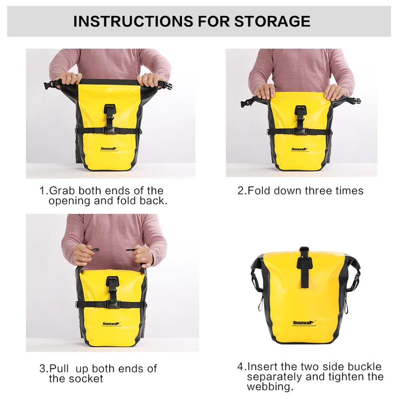 Bolsa para Bicicleta Rhinowalk 7L-15L Impermeável Rack Dianteiro — foto 6