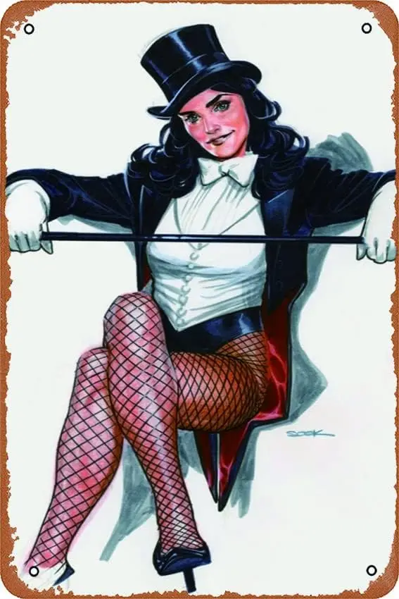 Zatanna comics Metal Tin Retro Sign Poster, Vintage Metal Decor, Wall Art, For Home Cafes Store Club Bar Wall Decor 8x12 In sign