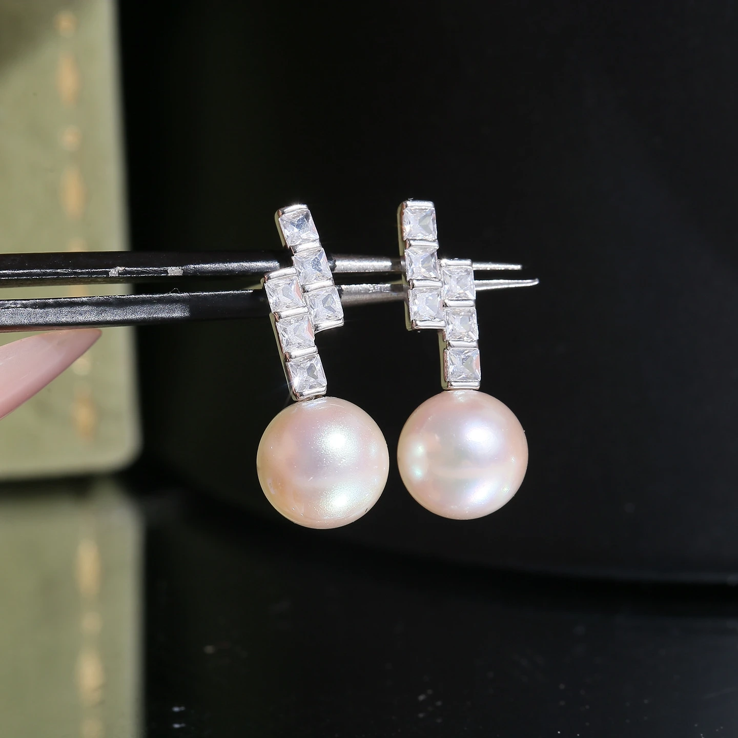 

S925 Sterling Silver Earrings Base Findings Mountings Jewelry Mounts Fittings Accessories for 8-12mm Pearls 3 pairs/lot