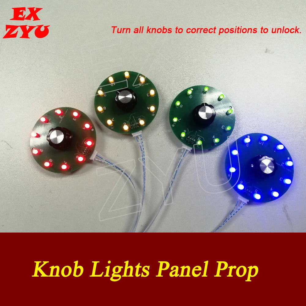 Knob Lights Panel Prop Escape Room Turn Each Knob to Correct Position to Unlok Different Colors Light Panel EX ZYU