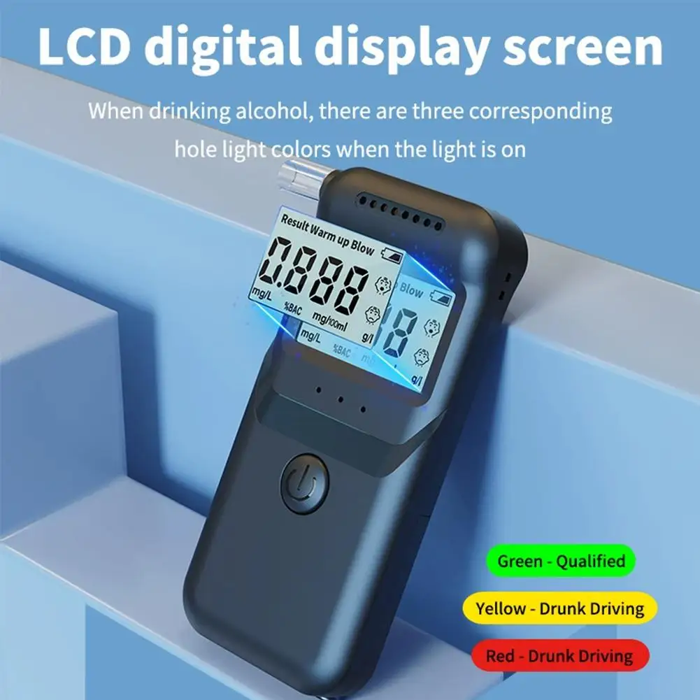 Alcohol Breathalyzer Tester with Digital LCD Display for Home Use Drunk Driving Analyzer Car Accessories