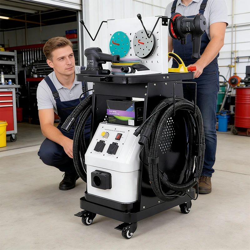 Ranlraka Electric Dust Free Dry Sanding Belt Sander Machine 220V Industrial Grade Variable Speed for Car Paint Polishing