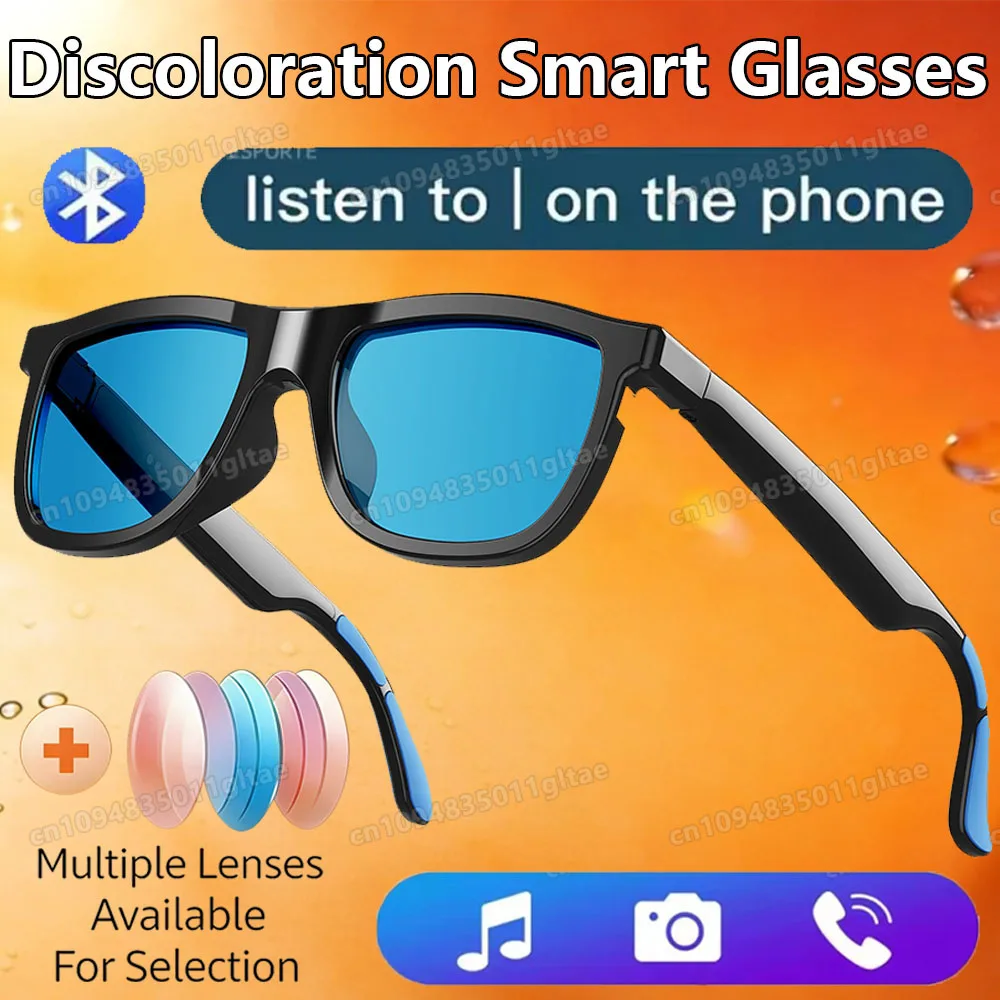 

Умные очки с изменением цвета для мужчин и женщин, Bluetooth-очки с голосовым управлением, музыкой, УФ-защитой, поляризационные солнцезащитные очки-наушники для мужчин