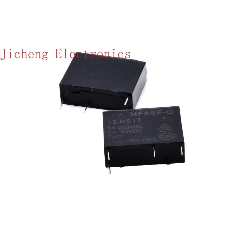 10PCS Ultra-thin relay HF46F-G-5-HS1T high power 12-HS1 24-HS15VDC 7A