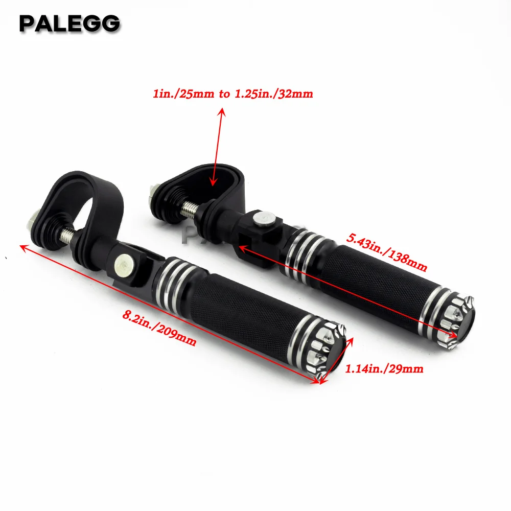 25mm-32mm Black Motorcycle Highway Foot Pegs Adjustable Engine Guard Crash Bar Footrest Mount For Harley Sportster Softail Dyna