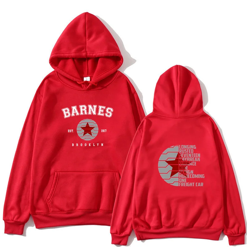 Herbst-Winter Retro Bucky Barnes 1917 Soldatenmode, vorne und hinten bedrucktes Muster, Sport- und Freizeit-Hoodie, Sweatshirt, Oberteil – Detail 8