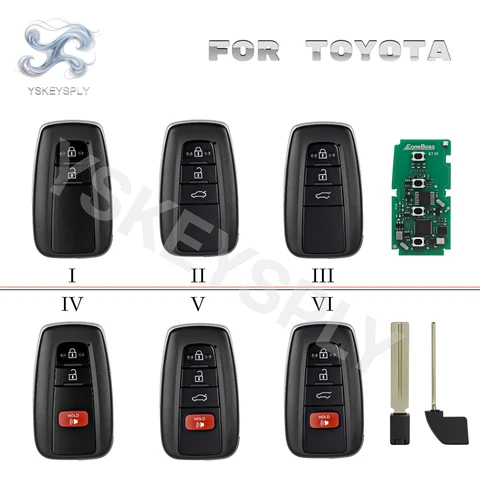 Для Toyota Prado, Highlander, Camry, Corolla, RAV4, Land Cruiser, Lexus: Умный дистанционный ключ-брелок с бесконтактным доступом, чип 4D 8A, ET-01 EoneBoss