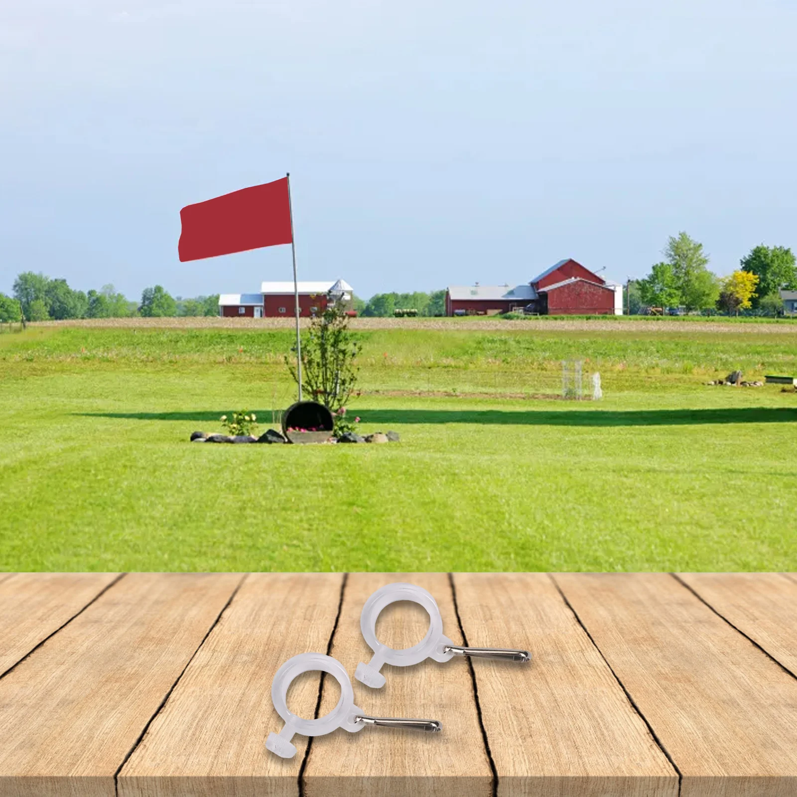Grommet Flag Rings Attachments Banner Clips Rotating Set 25mm 2Pcs Adjustable Anti-Wrap Fixing Flagpoles Mounting