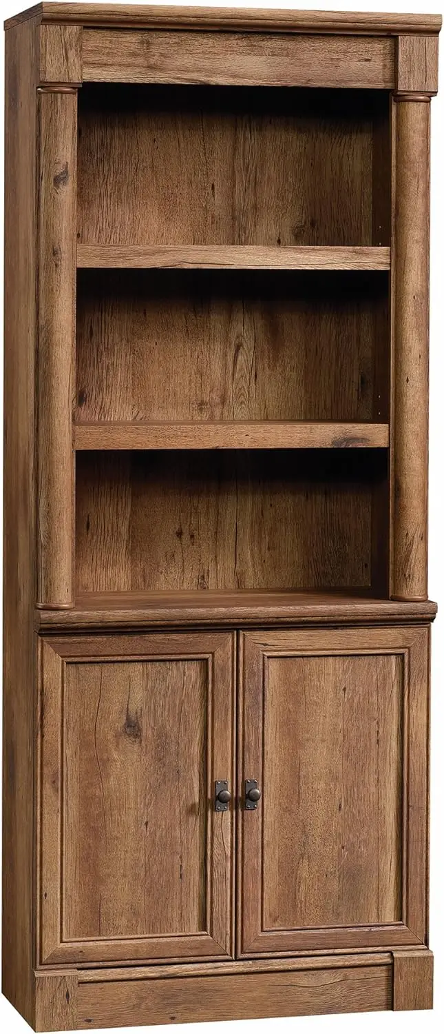 

5-Shelf Library with Doors/Book Shelf Bookcases for Office, Living Room, L: 29.37" x W: 13.90" x H: 71.85", Vintage Oak finish