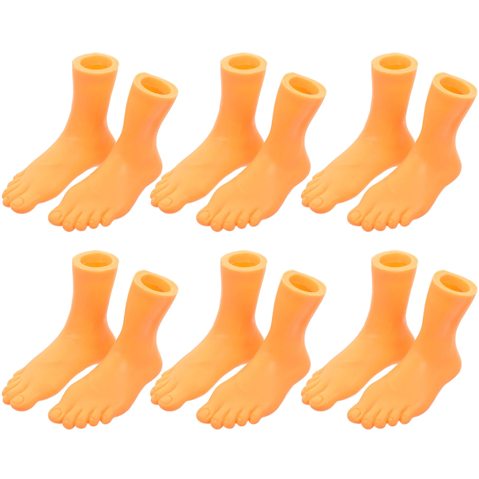 6 Pairs Left and Right Foot Finger Booties Puppets Model Aldult Mini Hands Vinyl Baby