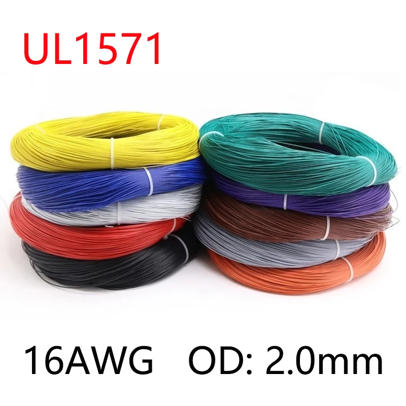 

5~100M UL1571 16AWG PVC Electronic Wire OD 2.0mm Flexible Cable Insulated Tin-plated Copper Environmental LED Line DIY Cord