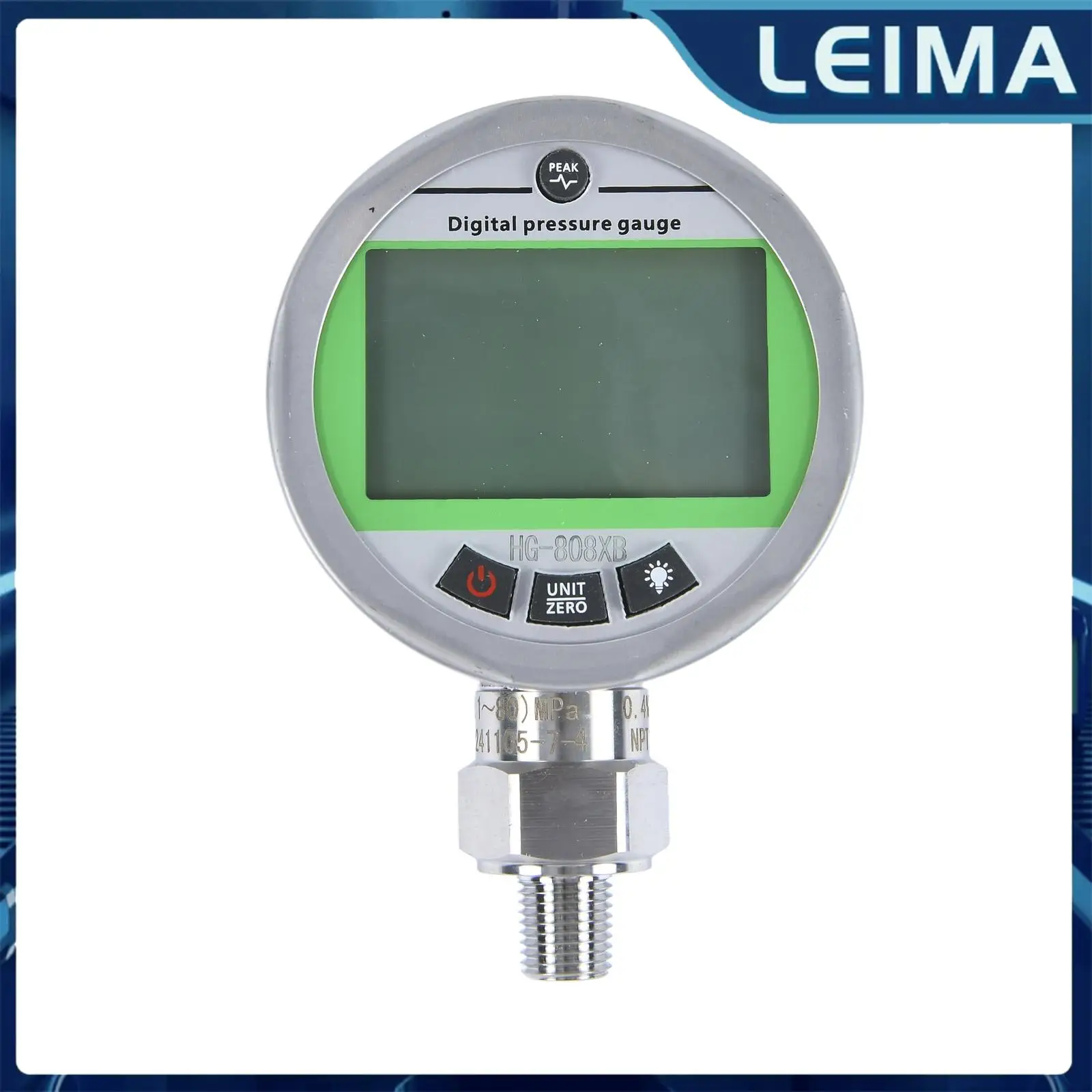 

Цифровой манометр 80 МПа 12000 фунтов на кв. дюйм IP65 с разъемом NPT1/4, точность 0.4% от полной шкалы, для измерения давления гидравлических систем, воздуха, газа, воды, масла