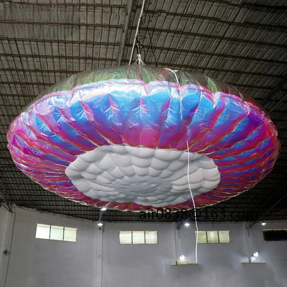 Giant LED  Inflatable UFO Balloon Shinny Inflatable UFO Spaceship Model Inflatable Flying Saucer for Halloween Decoration