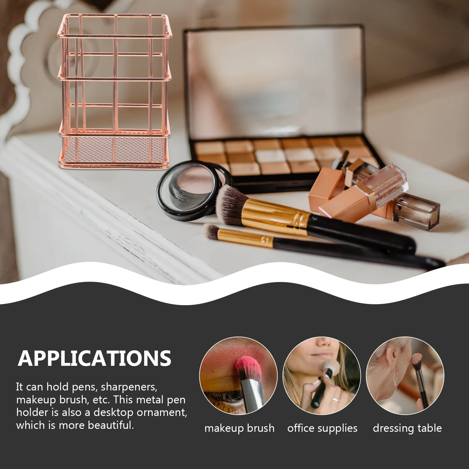 

Compact Metal Pencil Holder Desk Organizer Cup for Pens Brushes Supplies Storage Multi Functional Stationery Container Office