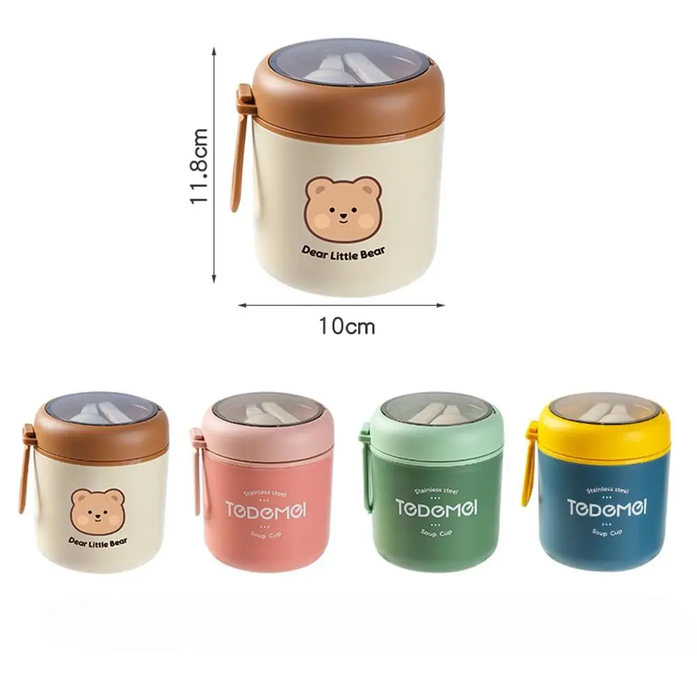 530ml Portable Lunch Box Multifunction Oatmeal Cup Food Thermal Jar Cereal Nut Yogurt Mug Snack Cup with Lid Spoon Soup Cup