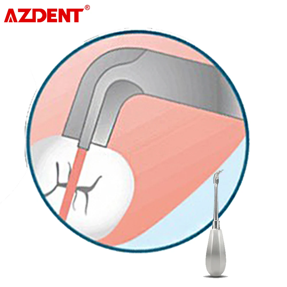 

AZDENT Dental Crown Spreader Drill Restoration Forcep Metal Handle Non-Slip Dental Root Elevator Cross Broken Crown Remover