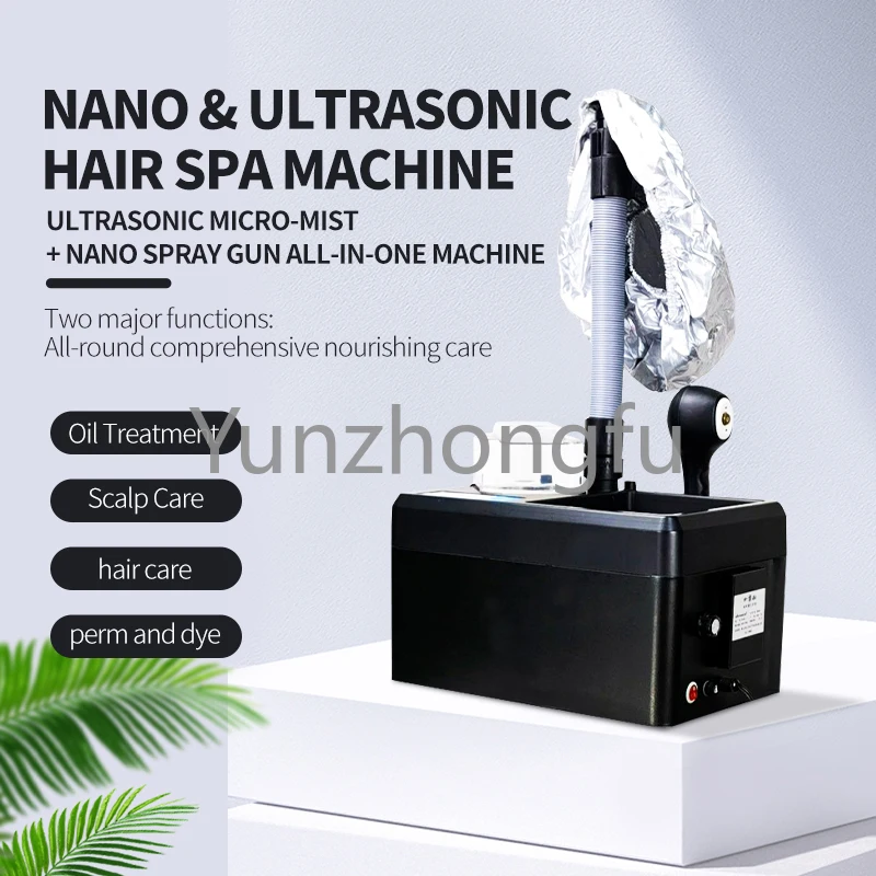 New 2 in 1 Salon Use Portable Soft Cap Micromist Hair Steamer Machine For Home Use Professional Hair SPA Nano Mist Hair Steamer