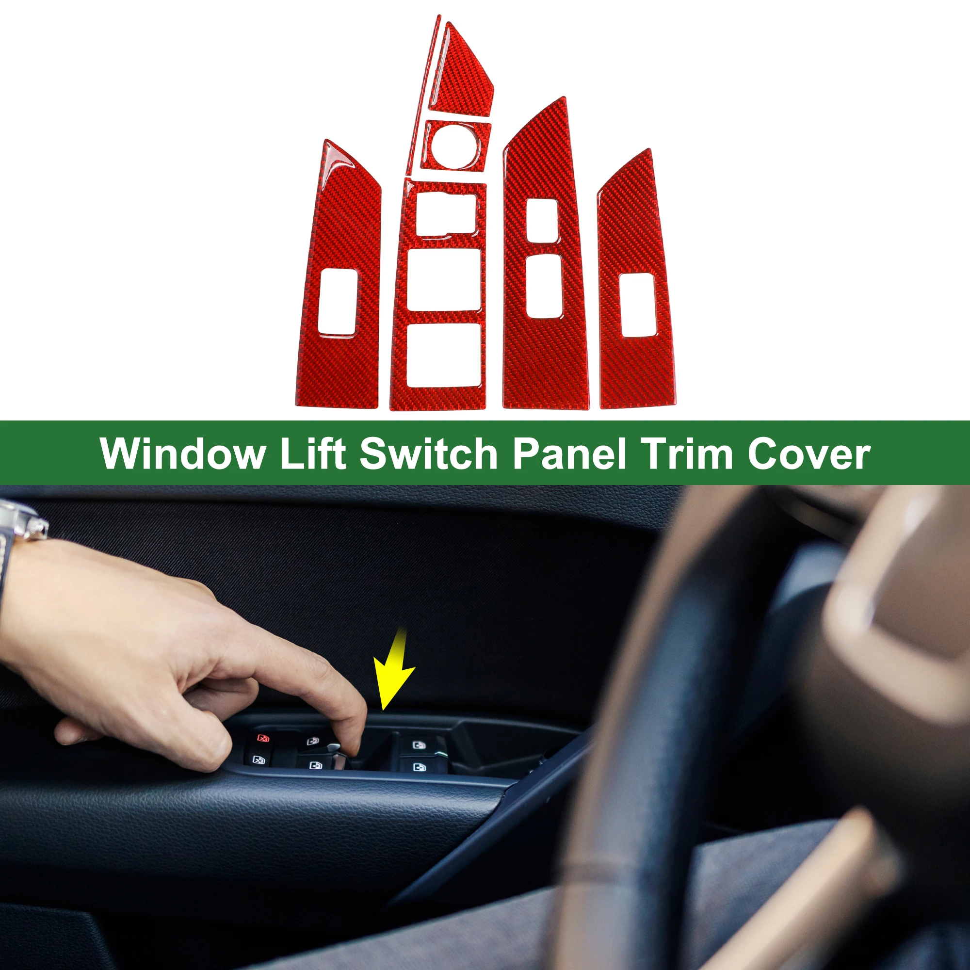 UXCELL Window Lift Switch Panel Trim Cover for Acura TLX 2015-2020