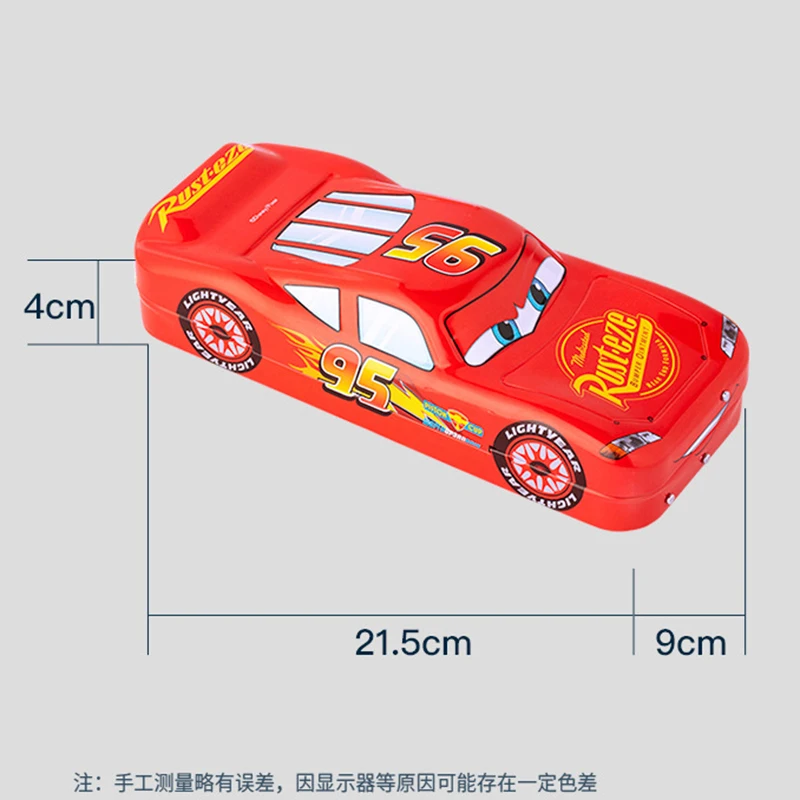 Disney Pixar Cars กล่องดินสอเด็กกล่องเครื่องเขียนขนาดใหญ่ความจุ McQueen รถสามมิติกล่องดินสอของขวัญอนุบาล