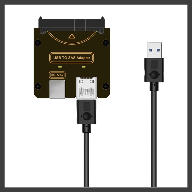 C9-SAS 29Pin SFF-8482 To USB 3.0 Adapter With Chipset And Power Port(12V/3A) For Hard Disk Drive Raid 5Gbps Without Power Supply
