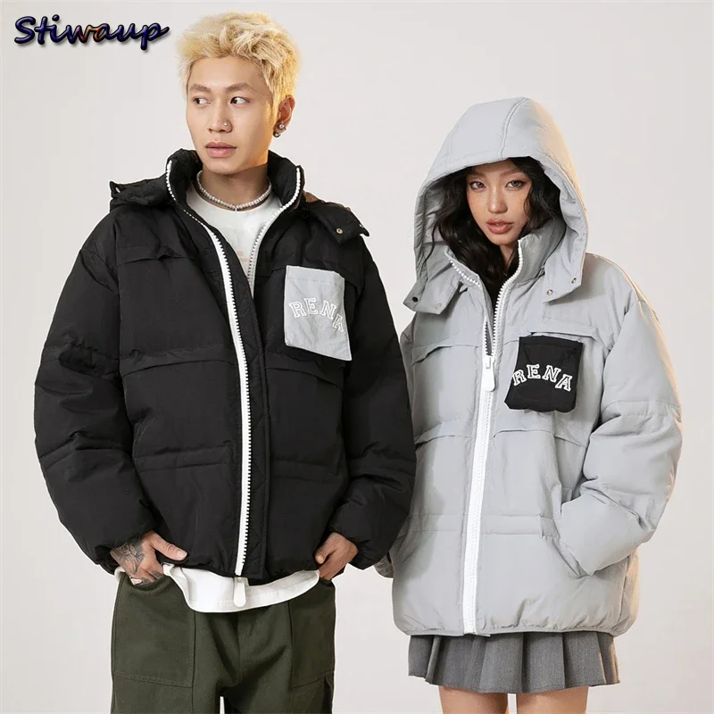 

Women's Hooded Padding Down Jackets Goose Down Men's Short Padded Jacket Winter Padding Men Luxury New in Down Coats Hood Parka