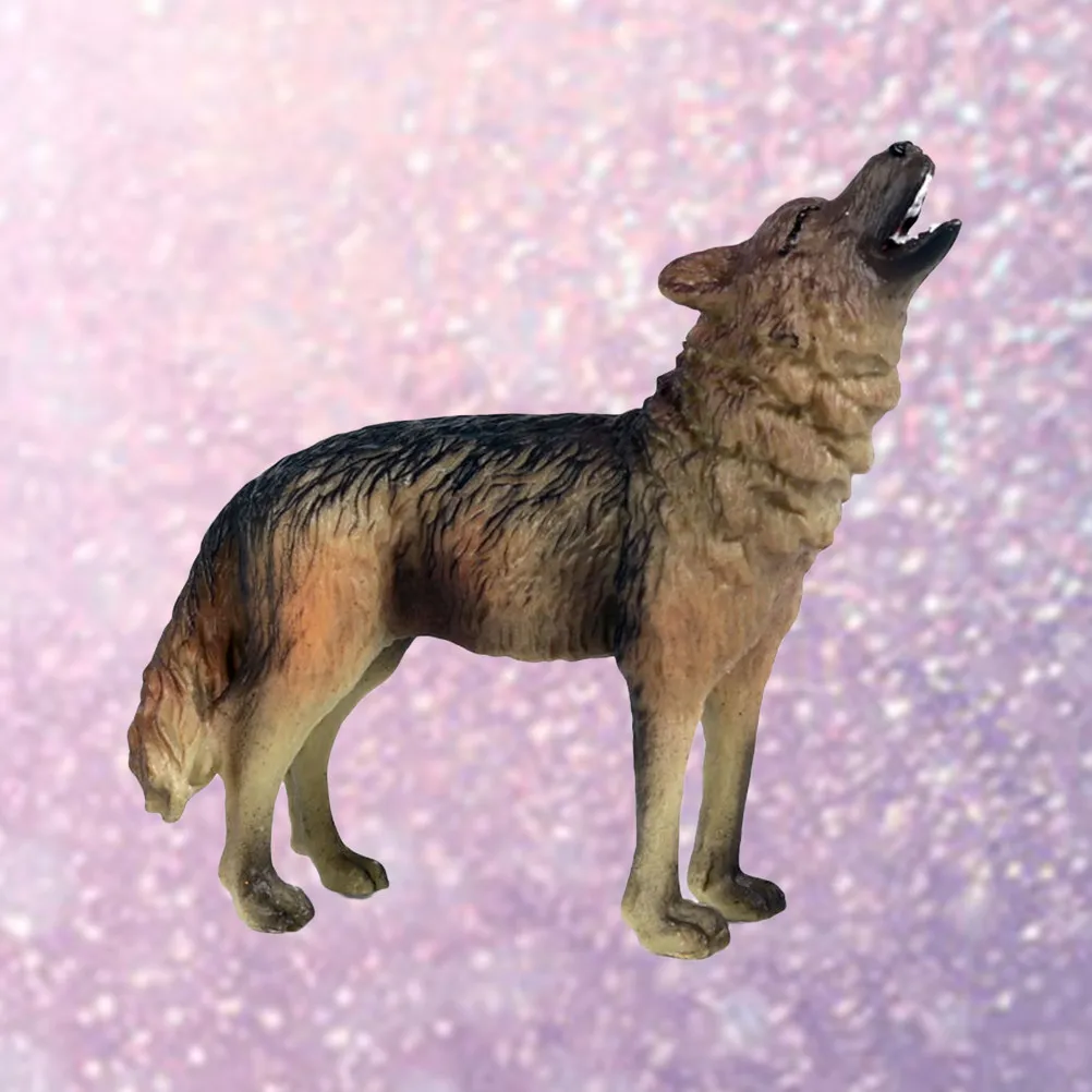 

1Pcs Simulation Roaring Wolf Animal Decoration for Home Office Kids Creative Realistic Wildlife Sculpture Cute Detail Texture