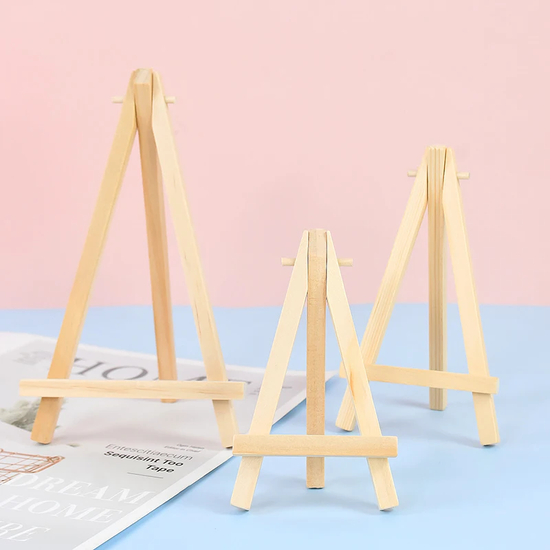 5Pc Natural Wood Mini Easel Frame Tripod Display Meeting Wedding Table Name Card Stand Display Holder Children Painting Craft