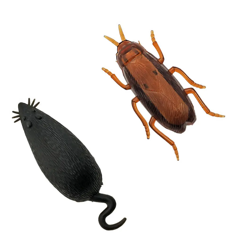 

2Pcs Electric Cockroach Mice Vibration Horror Creatures for Halloween Party Prank Decor Scary Simulation Insects