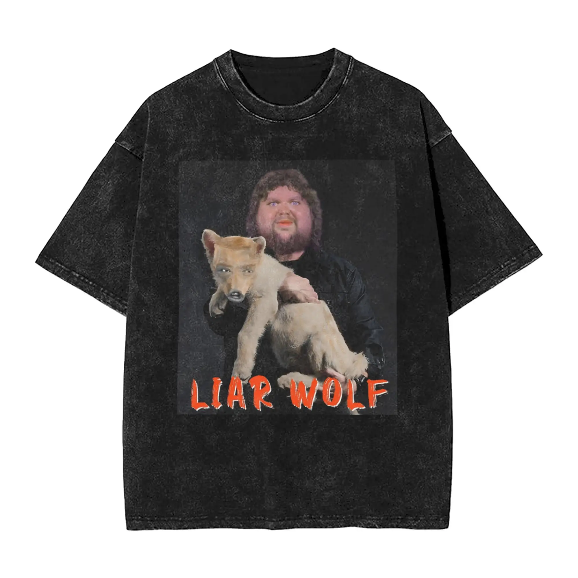 

The Liar Wolf Eats his cult sheep T Shirts Top Tees Summer Streetwear Short Sleeve T-Shirt Crew Neck Trending Print Tshirt