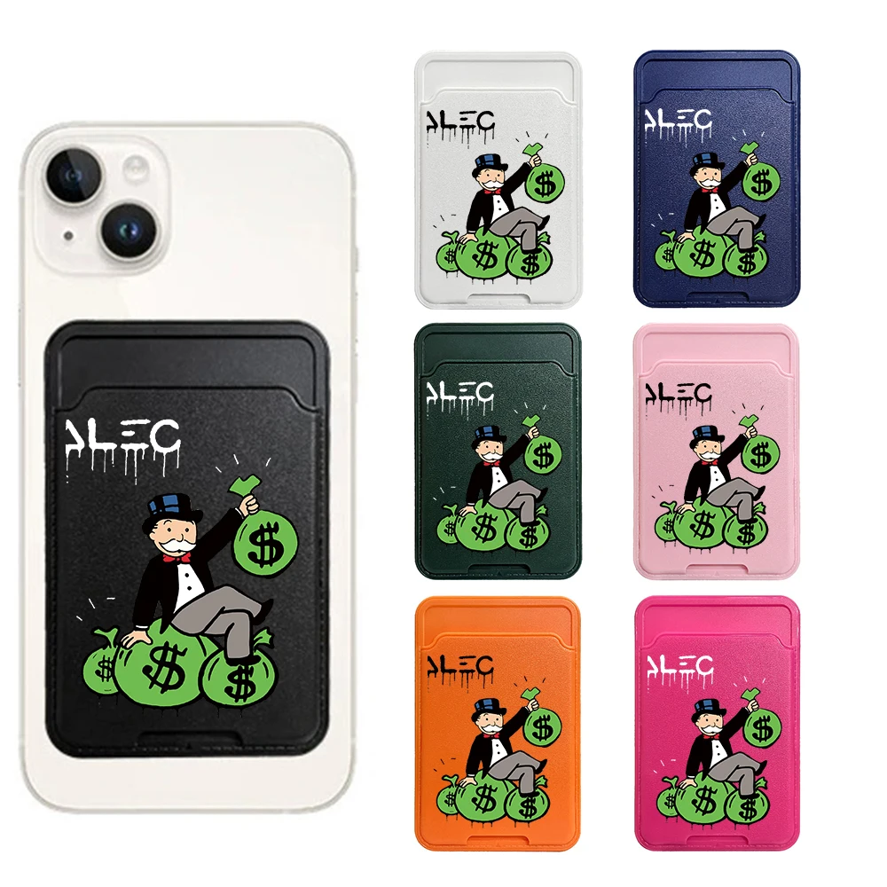 Phone Card Holder Wallet Case Dollar MonopolyS Phone Wallet Stick On Credit Card Holder Phone Pocket For Almost All Cell Phone