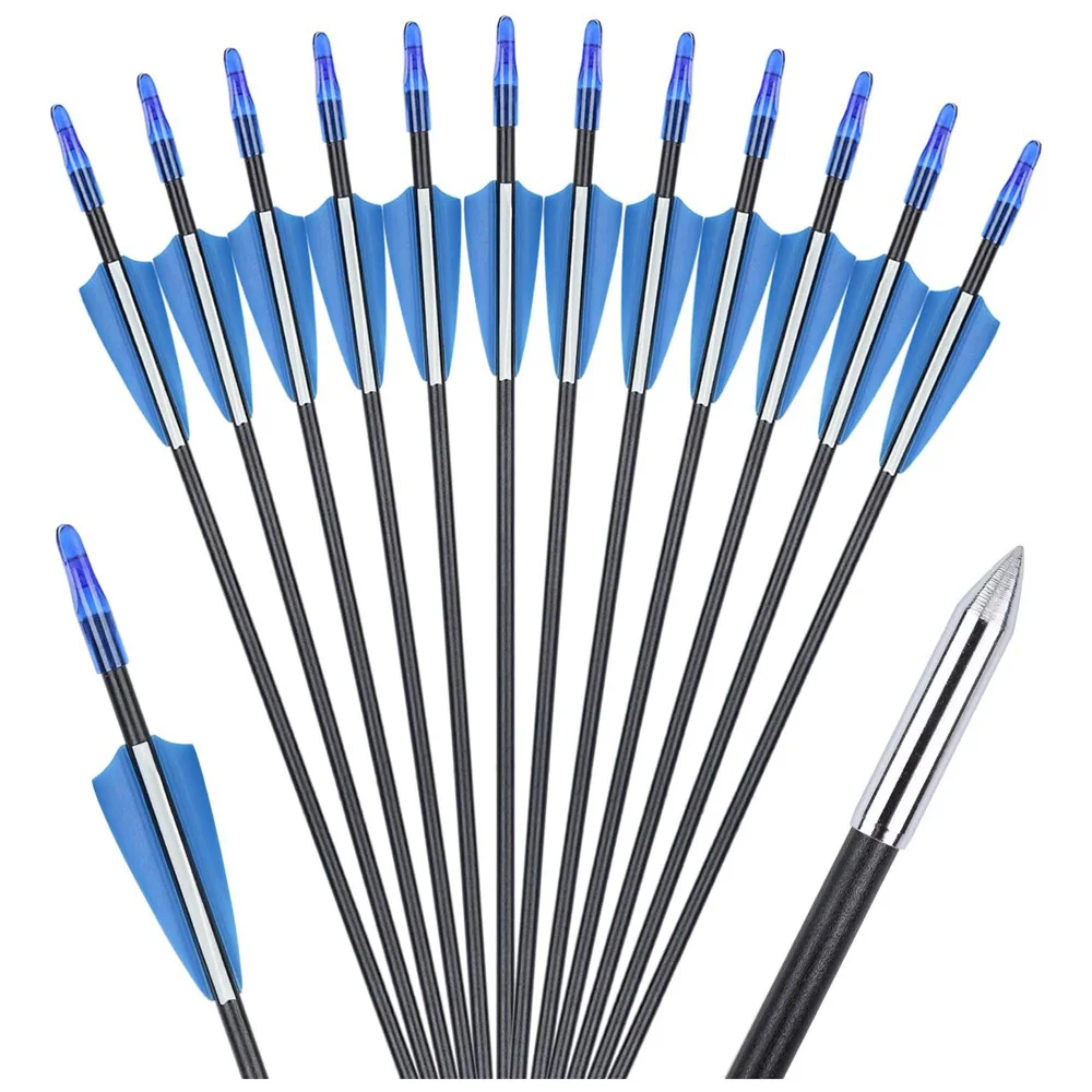 

24pcs Archery Fiberglass Arrow Target Point Tips Arrow 31inch Arrow Shaft for Shooting Hunting Training Practice Accessories