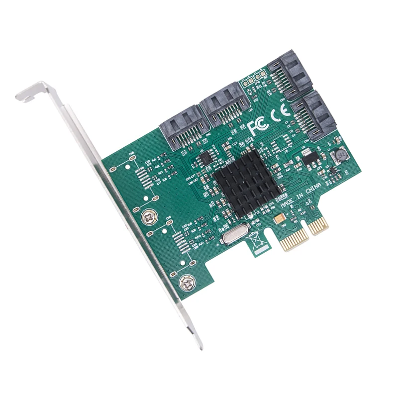 Karta rozszerzeń SATA PCIE Adapter PCI Express X1 na 4-portowy kontroler SATA3.0 Marvell 88SE9215 Chip PCI E PCI-E SATA 3 Multiplier