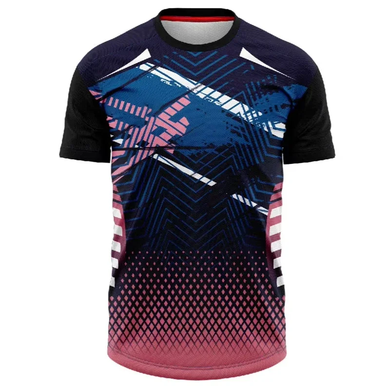 Einfache Sport-Tennisuniformen Sommermode Schnelltrocknend 3D-Druck Übergröße Kurzarm-T-Shirt Lässiger Rundhalsausschnitt Atmungsaktive Unisex-T-Shirts – Detail 15