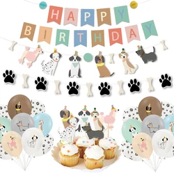 Dog Birthday Party Supplies Pet Dog Birthday Banner Balloons Cake Decorations Pet Puppy Theme Birthday Party Decors Supplies
