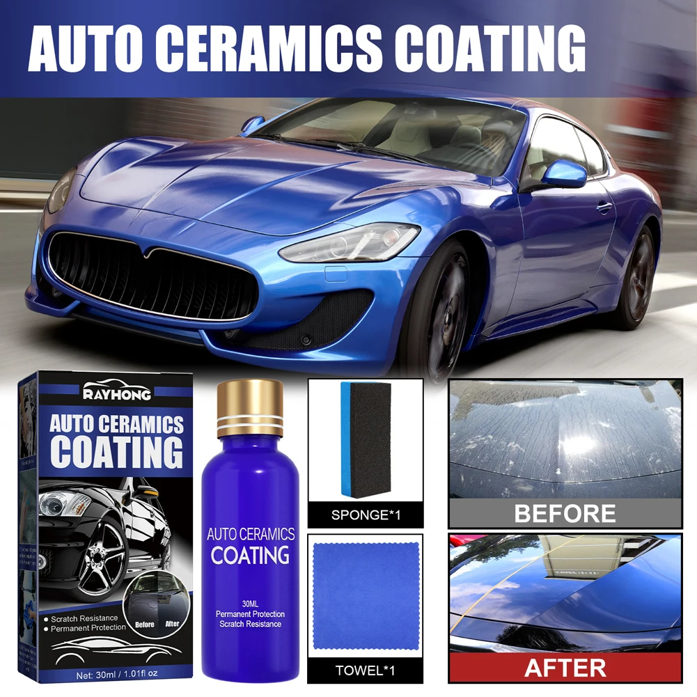Hydrophobic Polish Coating Agent with No-dust Cloth Car Polish Nano Coating Dustproof Car Ceramic Coating Liquid Car Maintenance