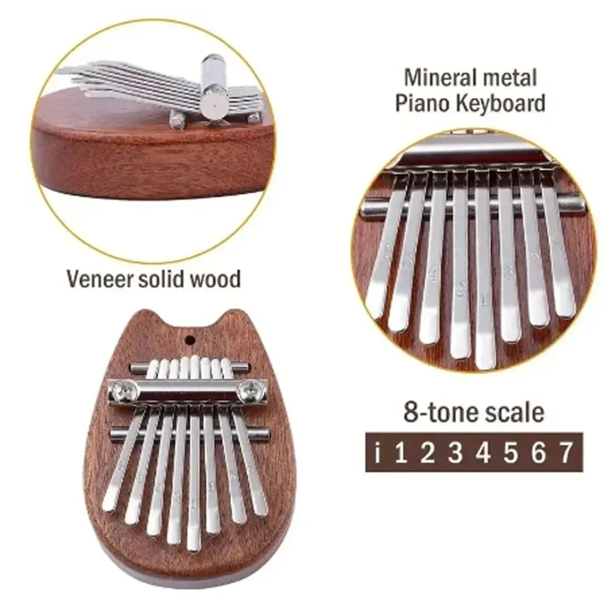 8-toetsen mini houten Kalimba speelgoed muziekinstrument prachtige vingerduim piano marimba muzikaal leren en onderwijs hanger cadeau