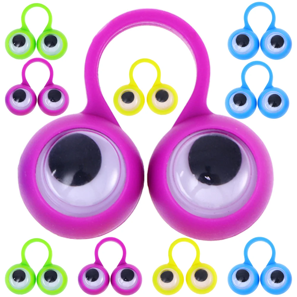 24 Pcs Eye Ring Big Eyes Finger Toys Adorable Intelligent Will Move Kids Portable Plastic Lovely Accessory