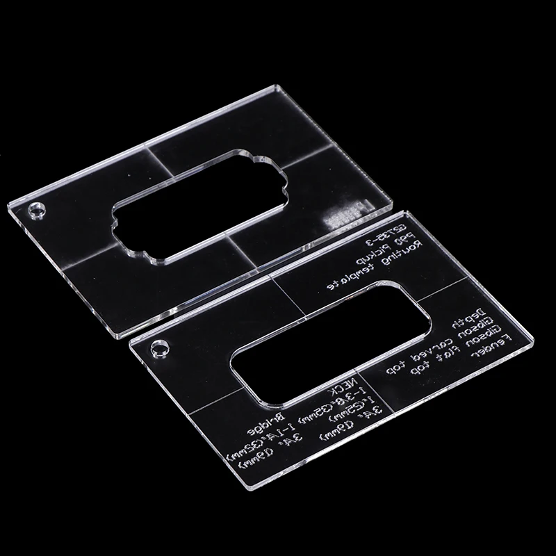 1pcs Make Electric Guitar Internal Template Pickup Line Bin Box Piano Bridge Open Hole Slotted Transparent Acrylic Template