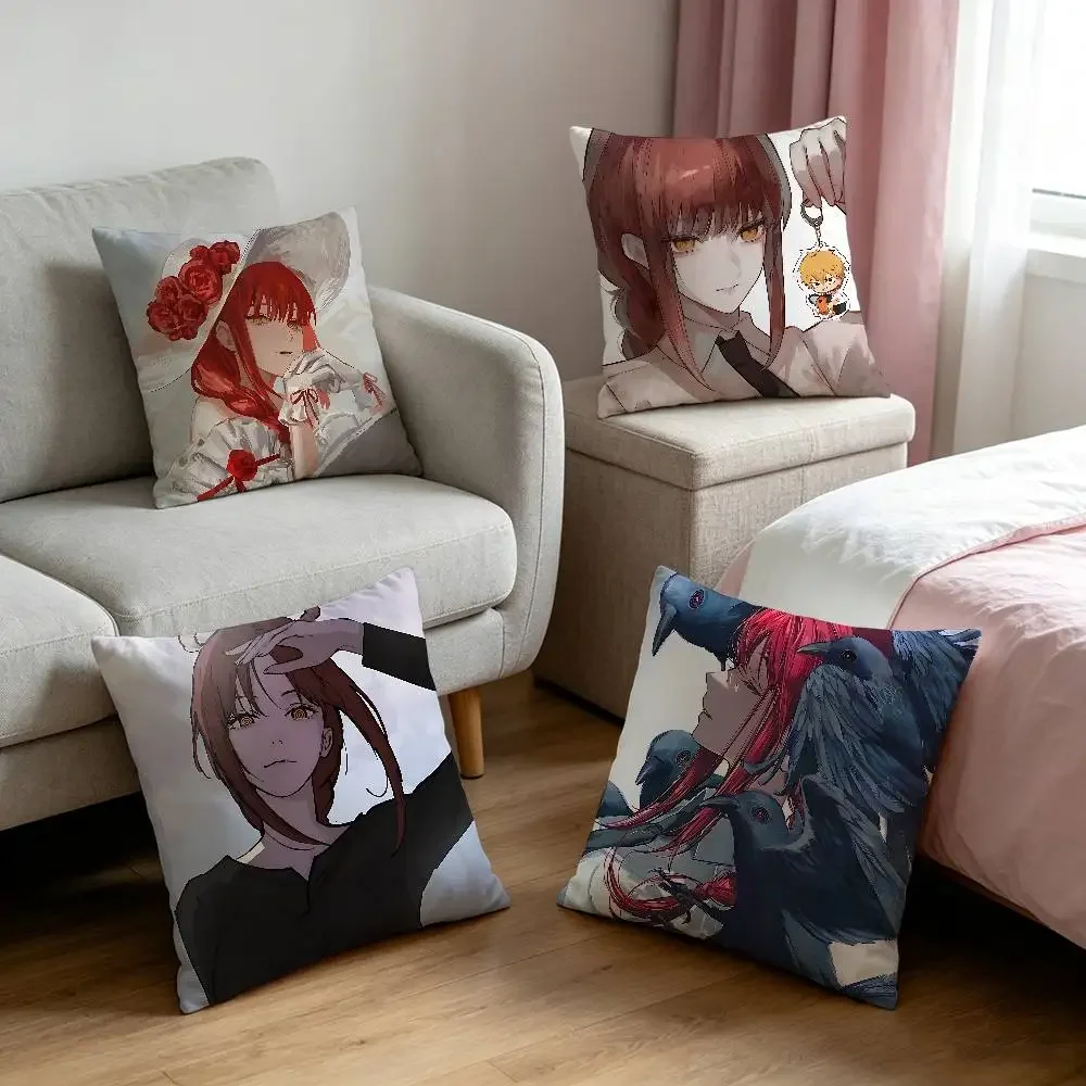 M-Makimas Customizable Square Pillowcases, Stylish And Soft, Perfect For Beds, Cars, And Sofas.