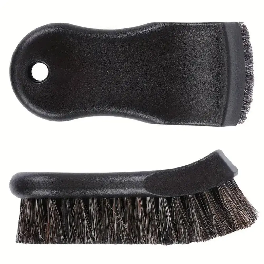 Car Horsehair Leather Cleaning Brush Genuine Horsehair Detailing Brush Car Interior Detailing Tool For Auto Cleaning And Washing