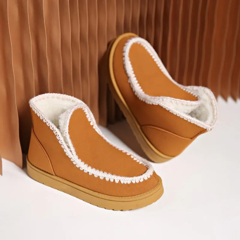 New fashion outdoor soft fluffy women's boots autumn and winter warm padded non-slip cotton boots casual flat platform