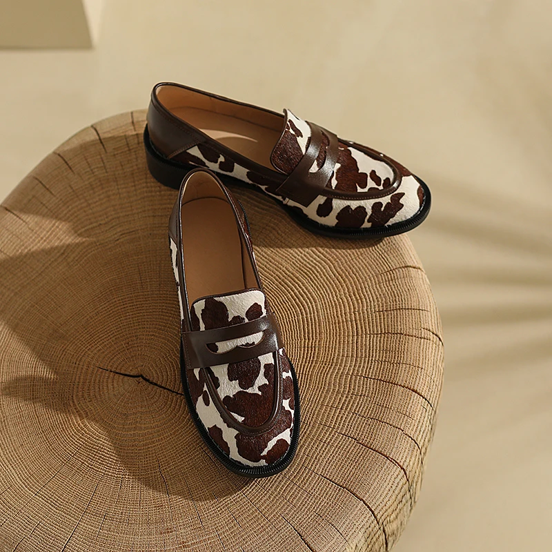 Real Leather Women's Loafers - Comfort Flats for Spring, Size 34-40