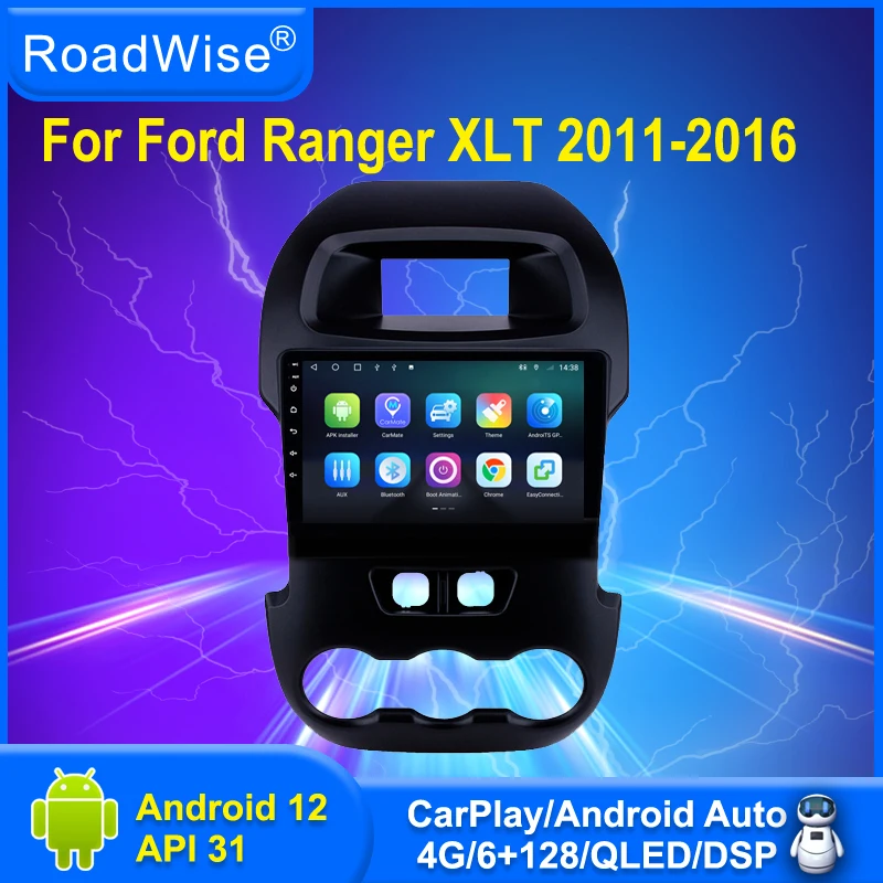 Roadwise 8+256 Android 12 Car Radio For Ranger XLT 2011 2013 2014 2015 2016 Multimedia Carplay 4G Wifi GPS DVD 2 DIN Autoradio