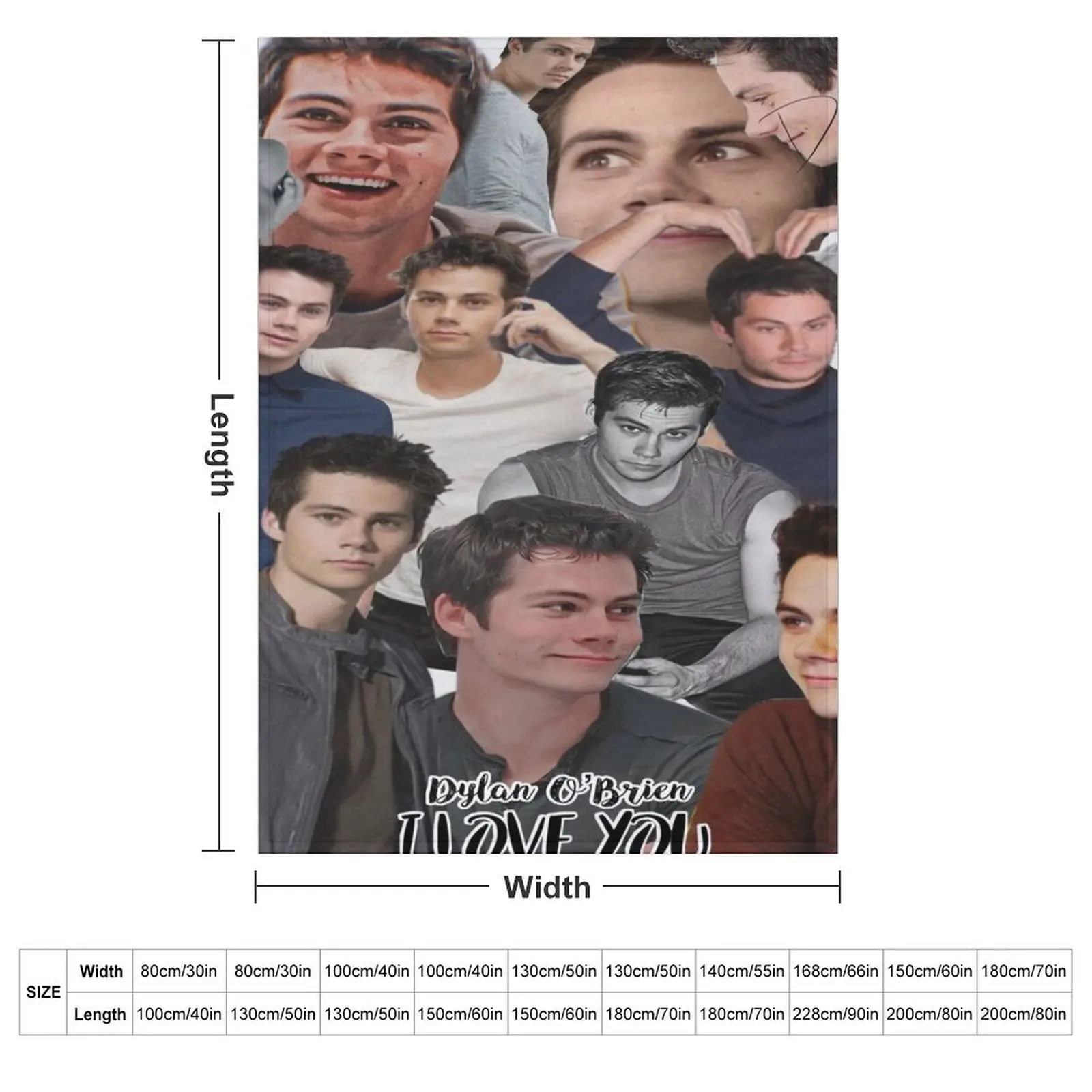 Dylan Oa??Brien I love you (signature) Throw Blanket couch cozy soft plush fuzzy picnic outdoor blanket