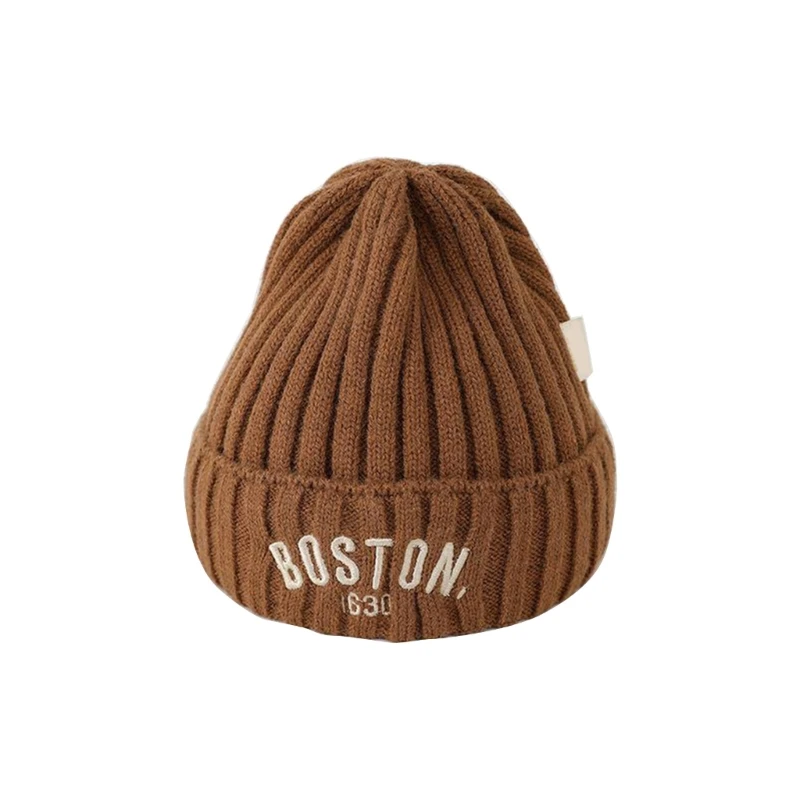 Gorro infantil outono inverno malha chapéus meninos meninas gorro quente à prova protetores ouvido infantis