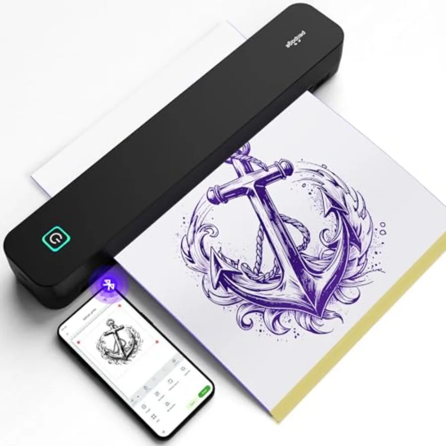 

P92 Tattoo Stencil Printer Thermal Temporary Tattoo Printer with Stencil Paper for Custom Body Art Design Compatible with Phone