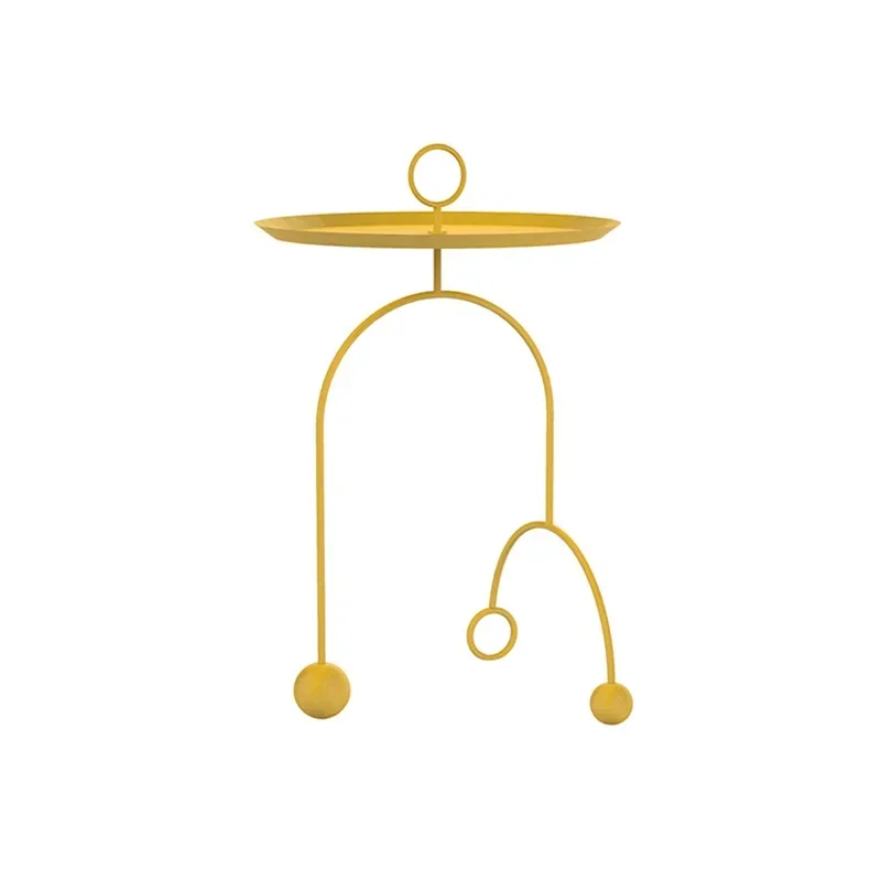 

Minimalist industrial style Nordic portable sofa side table, metal round living room small corner table