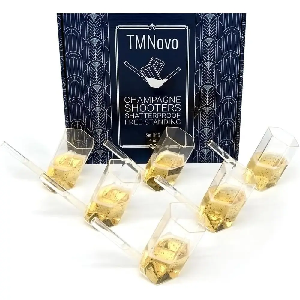 

Набор из 6 прозрачных пластиковых флейт | Одноразовые бокалы для мимозы объемом 4 унции для вечеринок