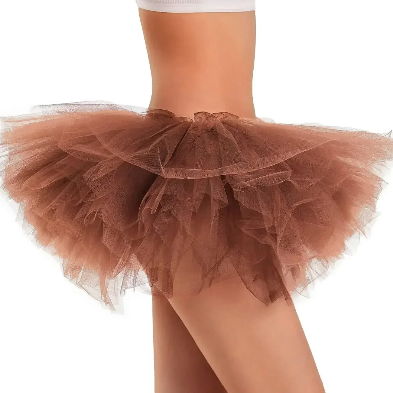 Phantomon Tutu Skirt Women\'s Teens Elastic 5 Layered Tulle Skirts Ultra Fluffy